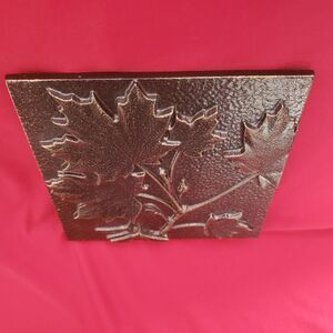 Maple Leaf Wall Plaque by Whitehall Copper Tone Metal 8" x 8" Tile